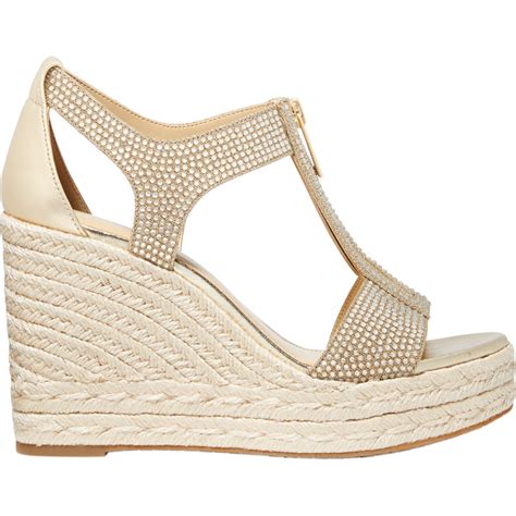 michael michael kors footwear berkley linen wedge mens|Berkley Metallic Wedge Sandal .